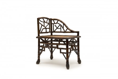  - Perret & Vibert, fauteuil d'angle en bambou, vers 1880