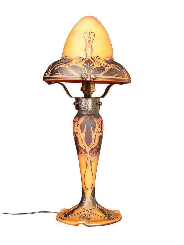 Muller Frères Luneville - Au Chardon Art Nouveau mushroom lamp