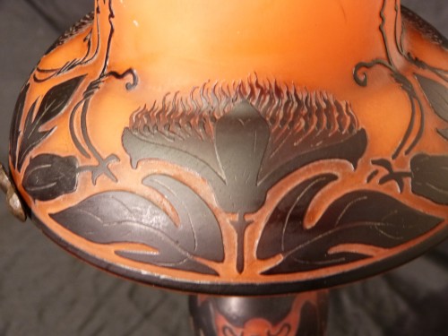 Muller Frères Luneville - Au Chardon Art Nouveau mushroom lamp - 