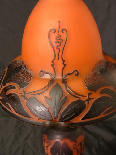 Muller Frères Luneville - Au Chardon Art Nouveau mushroom lamp - Art nouveau