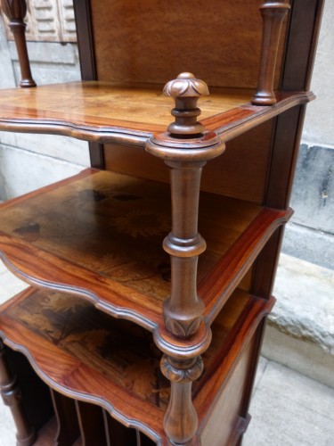 Art nouveau - Emile Gallé, étagère casier à partitions Art nouveau