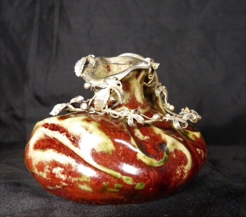 Pierre Adrien Dalpayrat (1844-1910)  -  Petit pichet Art nouveau monté argent - Galerie Vaudemont