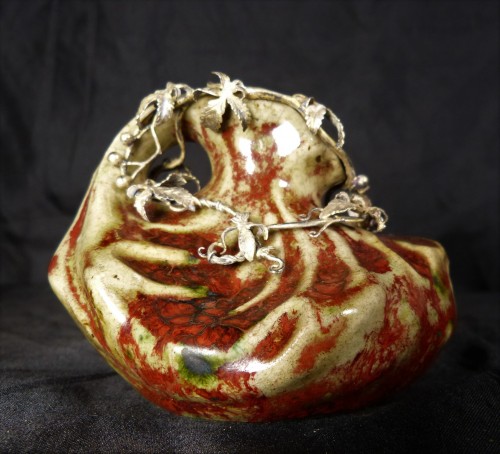 Pierre Adrien Dalpayrat (1844-1910)  -  Petit pichet Art nouveau monté argent - Art nouveau
