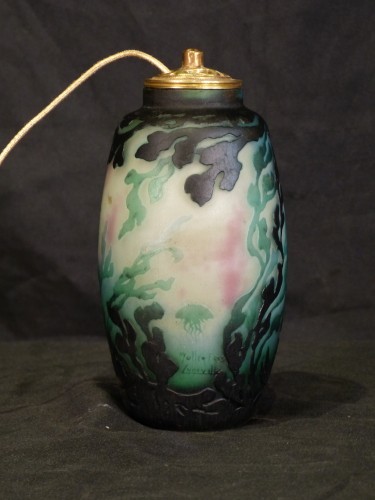 20th century - Muller Freres Luneville - Art nouveau night light with sea bottom