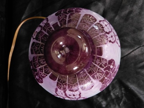 Glass & Crystal  - Charder and Le Verre Français. - Art deco night light Lavender perfume burner