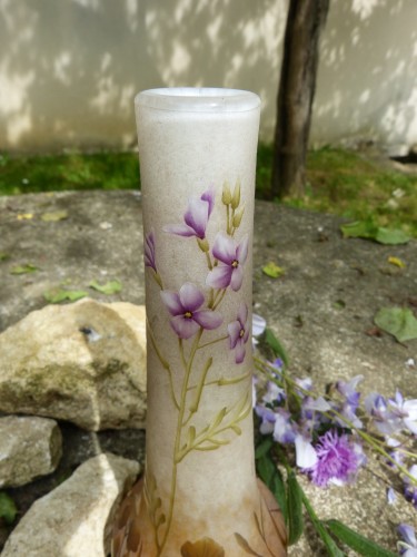 Daum Nancy - Vase art nouveau Cardamine des prés - Verrerie, Cristallerie Style Art nouveau