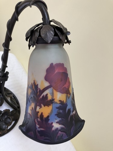 Muller frères Lunéville - Art nouveau lamp Anemones - Glass & Crystal Style Art nouveau