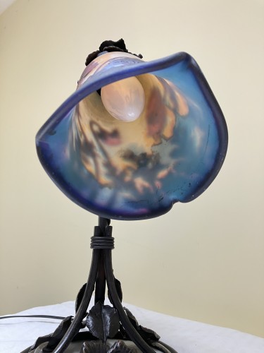 Antiquités - Muller frères Lunéville - Art nouveau lamp Anemones