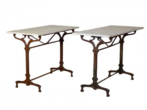 Paire de tables de brasserie Art nouveau