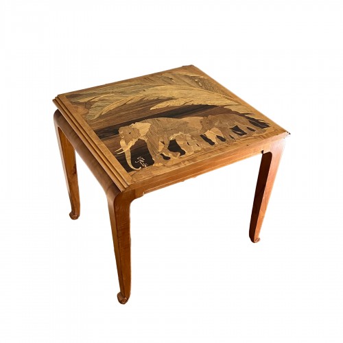 Émile Gallé, coffee table with elephants