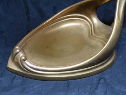 Emile Gallé - Pair of blue Volubilis lamps Bronze feet - Lighting Style Art nouveau