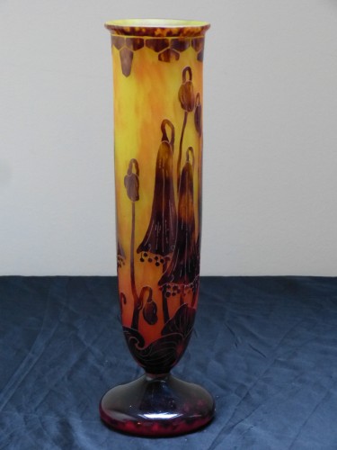 Verrerie, Cristallerie  - Le Verre Français - Vase Campanules années 25 Schneider Charder