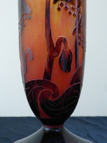 Antiquités - Le Verre Français - Campanula vase 25s Schneider Charder