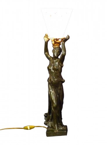 Georges de Kerveguen - Lampe Art Nouveau en bronze