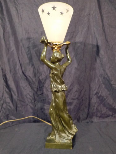Georges de Kerveguen - Lampe Art Nouveau en bronze - Art nouveau