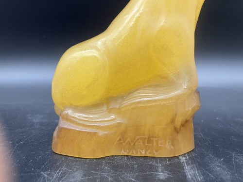 Verrerie, Cristallerie  - Walter et Mercier - Otarie en pâte de verre Art nouveau Nancy