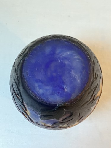 Muller frères Luneville, vase art nouveau aux anémones rouges - Galerie Vaudemont