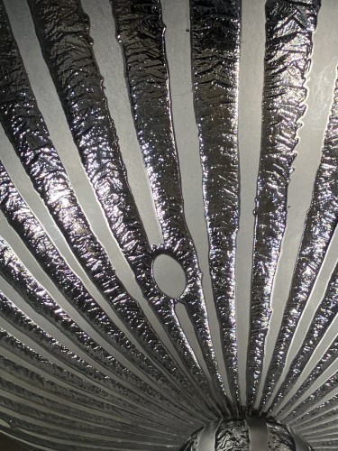 XXe siècle - Daum Lustre art déco en verre gravé et givré