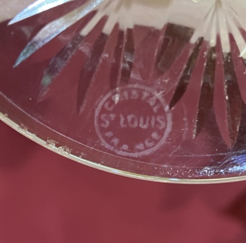 Cristal de Saint Louis - Six verres Roemers de couleur cristal taillé - Verrerie, Cristallerie Style Années 50-60