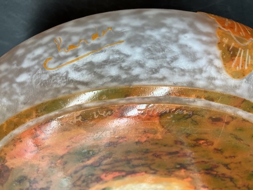 Le Verre Français et Charder - Vase boule Glycines - Verrerie, Cristallerie Style Art Déco