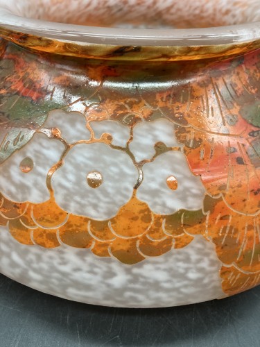 XXe siècle - Le Verre Français et Charder - Vase boule Glycines