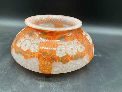 Le Verre Français et Charder - Vase boule Glycines - Art Déco