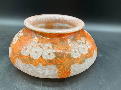 Art Déco - Le Verre Français et Charder - Vase boule Glycines