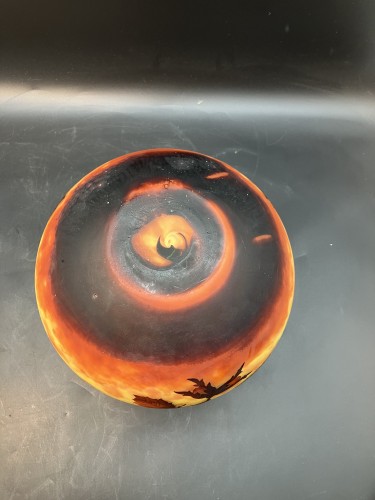 Daum Nancy - Vase boule Art nouveau aux noisetier - Galerie Vaudemont