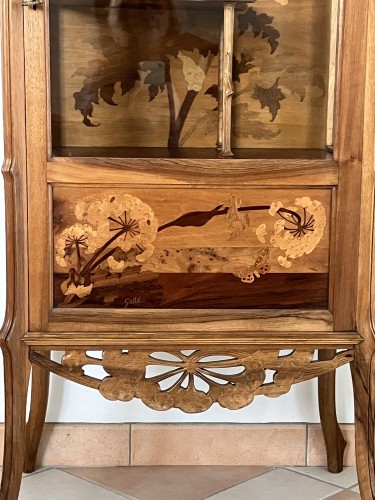 Mobilier Bibliothéque, vitrine - Gallé - Vitrine Art nouveau aux ombelles