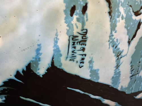 Art nouveau - Muller frères Lunéville - Important lustre Art nouveau Ramasseuses de fagots