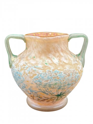 Daum Nancy - Vase d'ombelles libellules et papillons