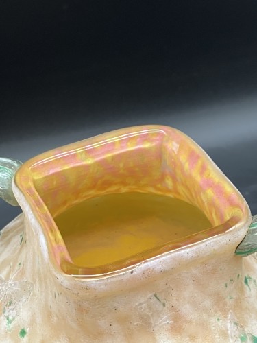 Daum Nancy - Vase d'ombelles libellules et papillons - Verrerie, Cristallerie Style Art nouveau