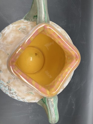 Antiquités - Daum Nancy - Vase d'ombelles libellules et papillons