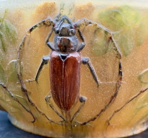 Antiquités - Amalric Walter et Henri Bergé - Bonbonnière art nouveau 'Trois Capricornes du Chêne'