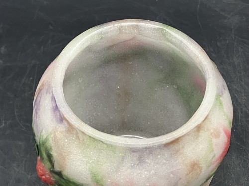 XXe siècle - Gabriel Argy Rousseau - Vase en pâte de verre décor chardons