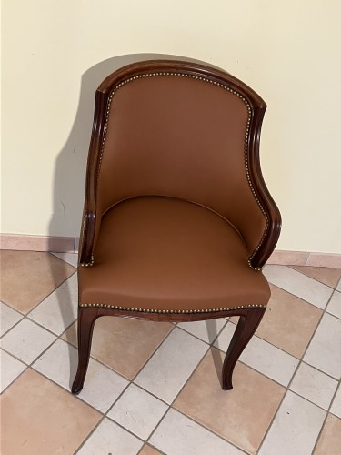 Art nouveau - Majorelle Nancy - Fauteuil de bureau en acajou