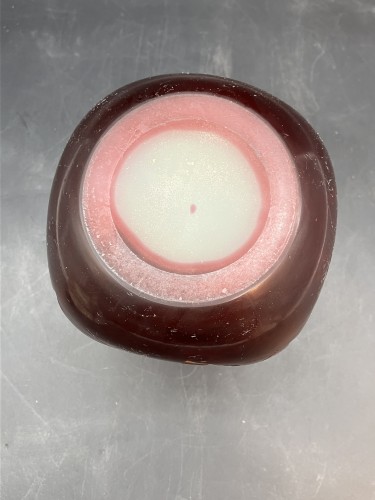 Art nouveau - Emile Gallé -  Vase rouge et jaune verre opalescent décor fleurs de pommiers art n