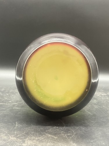 Gallé - Grand vase paysage lacustre, verre multicouche gravé à l'acide - Galerie Vaudemont