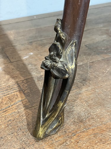 Louis Majorelle - Guéridon en acajou et bois de serpent Bronzes aux Sagittaires - Mobilier Style Art nouveau