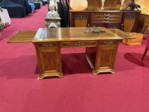 XXe siècle - Majorelle bureau Art nouveau en noyer Hémisphère