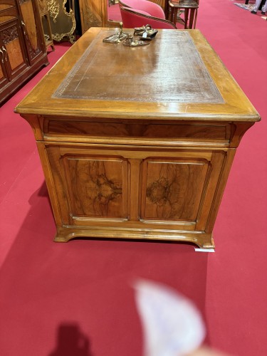 Antiquités - Majorelle bureau Art nouveau en noyer Hémisphère