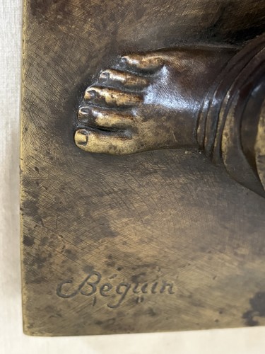 Gaston Beguin (1892-1958) - Femme allongée - Sculpture Style Art Déco