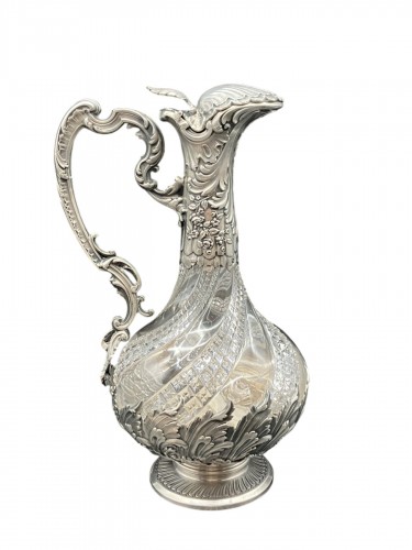 Aiguière en argent et cristal poinçon Minerve