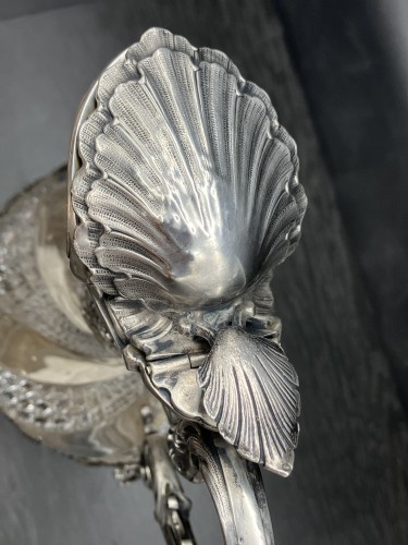 XIXe siècle - Aiguière en argent et cristal poinçon Minerve