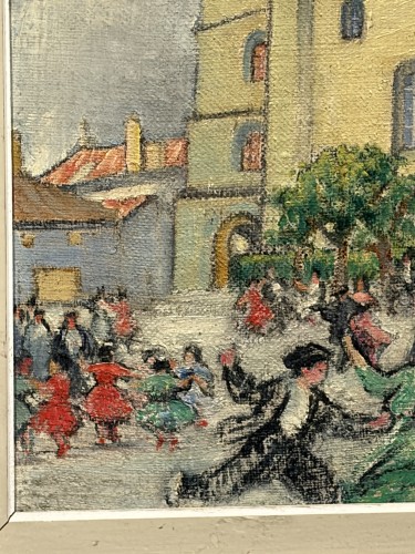 XXe siècle - Robert Adrien Delétang (1874-1951) - Fandango a Hendaye pays Basque