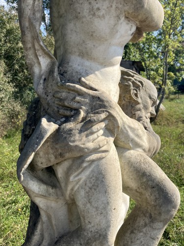 Sculpture Sculpture en Marbre - Amphitrite et Poseidon, importante statue de parc en marbre 