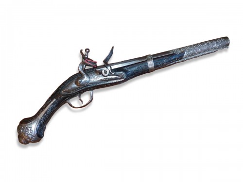 Pistolet à silex de l'Empire Ottoman XVIIIe siècle