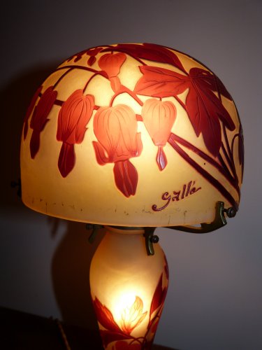 Emile Gallé Lampe champignon Coeur de Marie - Luminaires Style Art nouveau