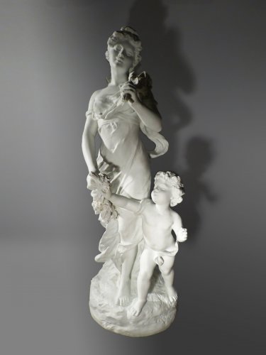Hippolyte Moreau (1832-1927) - Statue en biscuit de porcelaine