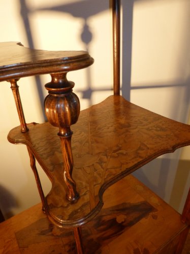 Mobilier Bibliothéque, vitrine - Emile Gallé -Petit meuble étagère à portes Décor Pavots